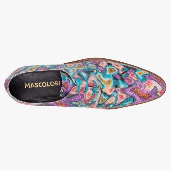 Mascolori Men's Oxford Multicolored Size 44Euro 12US Made In Portugal New In Box - Picture 3 of 10